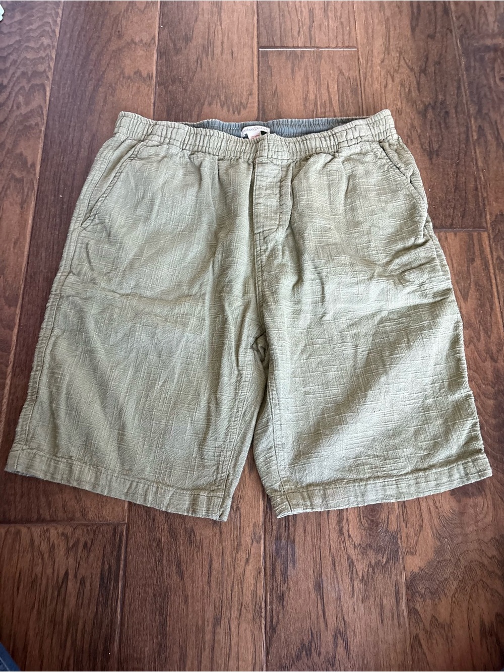 Men's Light Olive Flat Front Casual Shorts